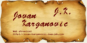 Jovan Karganović vizit kartica